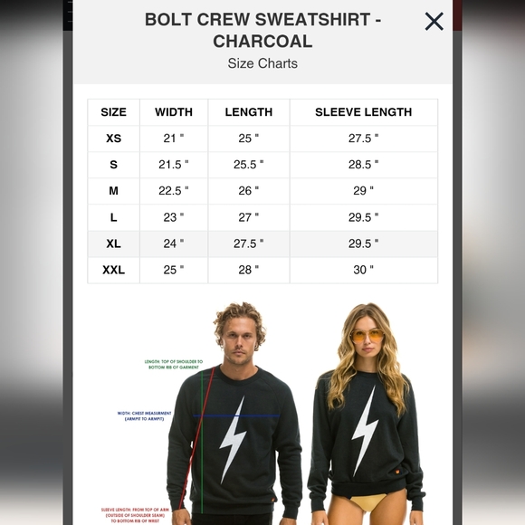 Aviator Nation Bolt Crew Sweatshirt Charcoal Size XXL - Picture 4 of 15